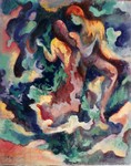 Les danseurs - 1987 - Huile - 81 x 65 cm